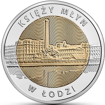 Rewers monety 5-złotowej z serii "Odkryj Polskę" z 2021 roku w temacie Zamek Książ w Wałbrzychu